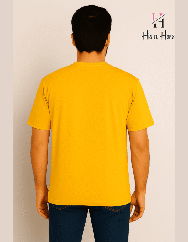 Mens Round Neck Cotton T-shirt (Golden Yellow) - Image 2