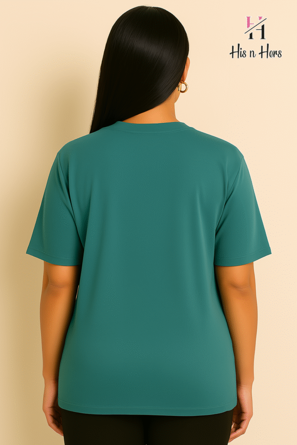 Women's Round Neck Cotton T-shirt (Sapphire Blue) - Image 2
