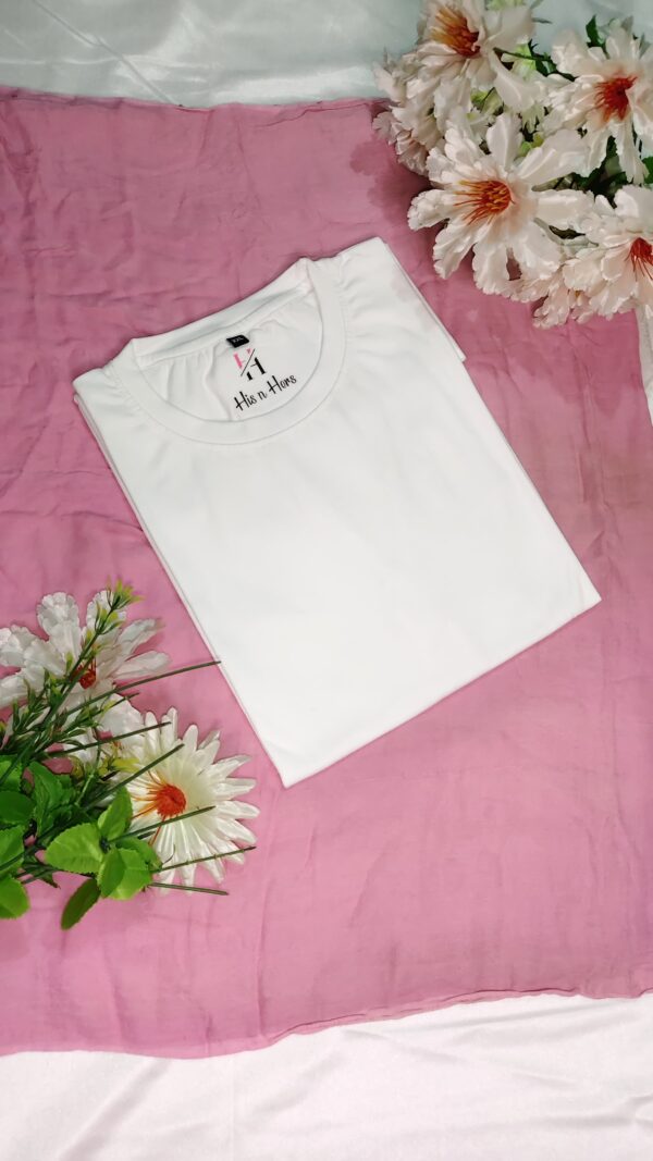 Mens Round Neck Cotton T-shirt (White)